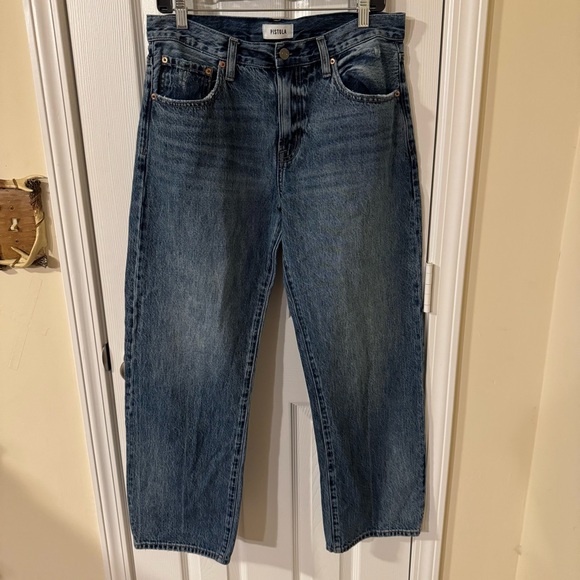 Pistola Women’s 28 High Rise Zip Up Medium Wash Straight Leg Baggy Jeans - Picture 6 of 7